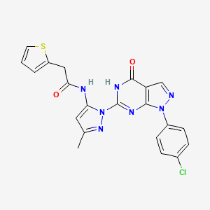 N-(1-(1-(4-chlorophenyl)-4-oxo-4,5-dihydro-1H-pyrazolo[3,4-d]pyrimidin-6-yl)-3-methyl-1H-pyrazol-5-yl)-2-(thiophen-2-yl)acetamide