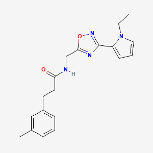molecular formula C19H22N4O2 B2608182 N-((3-(1-ethyl-1H-pyrrol-2-yl)-1,2,4-oxadiazol-5-yl)methyl)-3-(m-tolyl)propanamide CAS No. 2034550-51-9