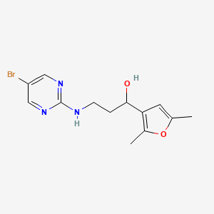 3-[(5-Bromopyrimidin-2-yl)amino]-1-(2,5-dimethylfuran-3-yl)propan-1-ol