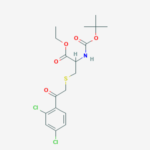 Ethyl 2-[(tert-butoxycarbonyl)amino]-3-{[2-(2,4-dichlorophenyl)-2-oxoethyl]sulfanyl}propanoate