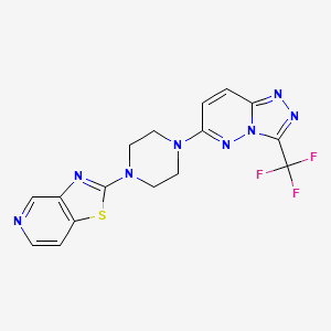 molecular formula C16H13F3N8S B2608190 1-{[1,3]Thiazolo[4,5-c]pyridin-2-yl}-4-[3-(trifluoromethyl)-[1,2,4]triazolo[4,3-b]pyridazin-6-yl]piperazine CAS No. 2380179-34-8