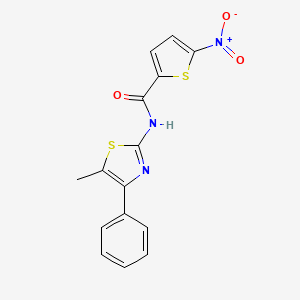 molecular formula C15H11N3O3S2 B2608193 N-(5-methyl-4-phenylthiazol-2-yl)-5-nitrothiophene-2-carboxamide CAS No. 324759-10-6
