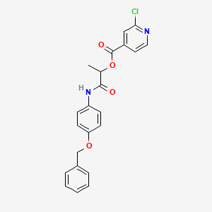 molecular formula C22H19ClN2O4 B2608196 1-{[4-(Benzyloxy)phenyl]carbamoyl}ethyl 2-chloropyridine-4-carboxylate CAS No. 1209161-79-4
