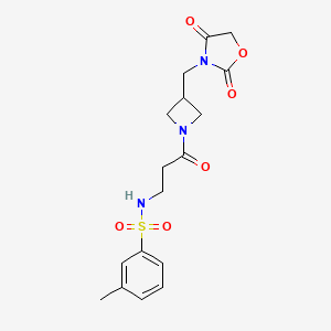 N-(3-(3-((2,4-dioxooxazolidin-3-yl)methyl)azetidin-1-yl)-3-oxopropyl)-3-methylbenzenesulfonamide