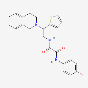 molecular formula C23H22FN3O2S B2608208 N'-(4-fluorophenyl)-N-[2-(1,2,3,4-tetrahydroisoquinolin-2-yl)-2-(thiophen-2-yl)ethyl]ethanediamide CAS No. 898408-02-1