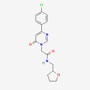 2-(4-(4-chlorophenyl)-6-oxopyrimidin-1(6H)-yl)-N-((tetrahydrofuran-2-yl)methyl)acetamide