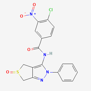 4-chloro-3-nitro-N-(5-oxido-2-phenyl-4,6-dihydro-2H-thieno[3,4-c]pyrazol-3-yl)benzamide