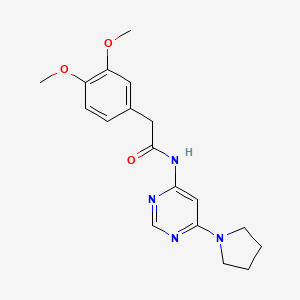 molecular formula C18H22N4O3 B2608221 2-(3,4-dimethoxyphenyl)-N-(6-(pyrrolidin-1-yl)pyrimidin-4-yl)acetamide CAS No. 1396765-56-2