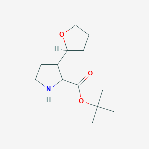 molecular formula C13H23NO3 B2608238 Tert-butyl 3-(oxolan-2-yl)pyrrolidine-2-carboxylate CAS No. 2248266-07-9
