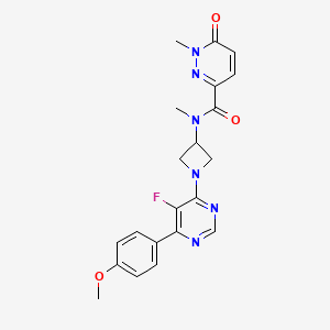 N-[1-[5-Fluoro-6-(4-methoxyphenyl)pyrimidin-4-yl]azetidin-3-yl]-N,1-dimethyl-6-oxopyridazine-3-carboxamide