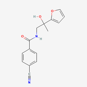 molecular formula C15H14N2O3 B2608273 4-cyano-N-(2-(furan-2-yl)-2-hydroxypropyl)benzamide CAS No. 1396882-64-6