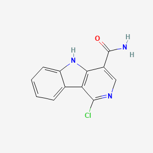 molecular formula C12H8ClN3O B2608279 1-chloro-5H-pyrido[4,3-b]indole-4-carboxamide CAS No. 938465-52-2