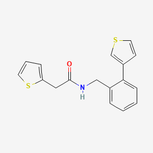 molecular formula C17H15NOS2 B2608281 2-(thiophen-2-yl)-N-(2-(thiophen-3-yl)benzyl)acetamide CAS No. 1797894-77-9
