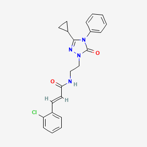 (E)-3-(2-chlorophenyl)-N-(2-(3-cyclopropyl-5-oxo-4-phenyl-4,5-dihydro-1H-1,2,4-triazol-1-yl)ethyl)acrylamide