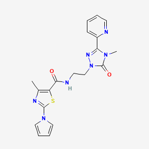 4-methyl-N-(2-(4-methyl-5-oxo-3-(pyridin-2-yl)-4,5-dihydro-1H-1,2,4-triazol-1-yl)ethyl)-2-(1H-pyrrol-1-yl)thiazole-5-carboxamide