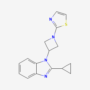 molecular formula C16H16N4S B2608297 2-cyclopropyl-1-[1-(1,3-thiazol-2-yl)azetidin-3-yl]-1H-1,3-benzodiazole CAS No. 2380079-11-6