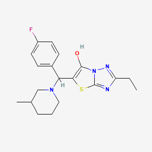 2-Ethyl-5-((4-fluorophenyl)(3-methylpiperidin-1-yl)methyl)thiazolo[3,2-b][1,2,4]triazol-6-ol