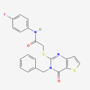 2-({3-benzyl-4-oxo-3H,4H-thieno[3,2-d]pyrimidin-2-yl}sulfanyl)-N-(4-fluorophenyl)acetamide