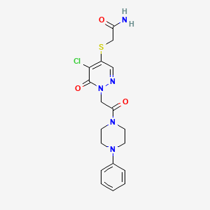 2-((5-Chloro-6-oxo-1-(2-oxo-2-(4-phenylpiperazin-1-yl)ethyl)-1,6-dihydropyridazin-4-yl)thio)acetamide