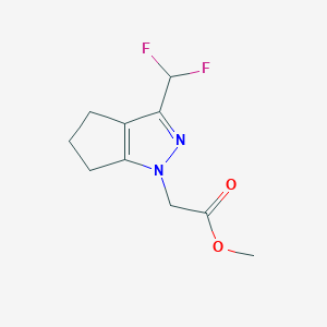 molecular formula C10H12F2N2O2 B2608321 methyl [3-(difluoromethyl)-5,6-dihydrocyclopenta[c]pyrazol-1(4H)-yl]acetate CAS No. 938018-01-0