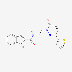 molecular formula C19H16N4O2S B2608329 N-(2-(6-oxo-3-(thiophen-2-yl)pyridazin-1(6H)-yl)ethyl)-1H-indole-2-carboxamide CAS No. 1226436-64-1