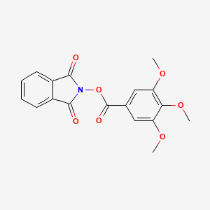 molecular formula C18H15NO7 B2608333 3,4,5-Trimethoxybenzoic acid 1,3-dioxo-1,3-dihydroisoindol-2-yl ester CAS No. 681845-28-3