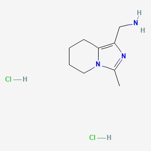 molecular formula C9H17Cl2N3 B2608334 (3-Methyl-5,6,7,8-tetrahydroimidazo[1,5-a]pyridin-1-yl)methanamine;dihydrochloride CAS No. 2460756-73-2