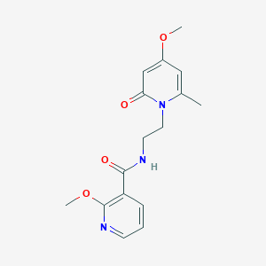 molecular formula C16H19N3O4 B2608335 2-methoxy-N-[2-(4-methoxy-6-methyl-2-oxo-1,2-dihydropyridin-1-yl)ethyl]pyridine-3-carboxamide CAS No. 1904202-15-8