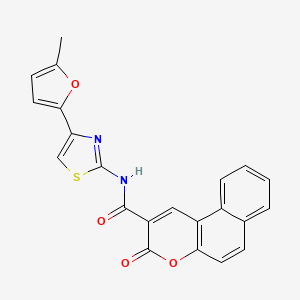 molecular formula C22H14N2O4S B2608337 N-(4-(5-methylfuran-2-yl)thiazol-2-yl)-3-oxo-3H-benzo[f]chromene-2-carboxamide CAS No. 476642-71-4
