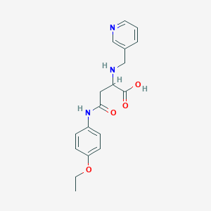 molecular formula C18H21N3O4 B2608344 4-((4-Ethoxyphenyl)amino)-4-oxo-2-((pyridin-3-ylmethyl)amino)butanoic acid CAS No. 1046801-41-5
