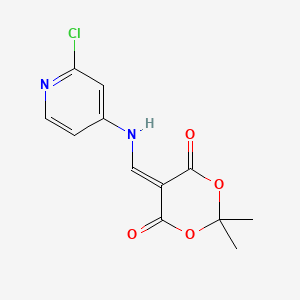 molecular formula C12H11ClN2O4 B2608345 5-{[(2-Chloropyridin-4-yl)amino]methylidene}-2,2-dimethyl-1,3-dioxane-4,6-dione CAS No. 1018812-97-9