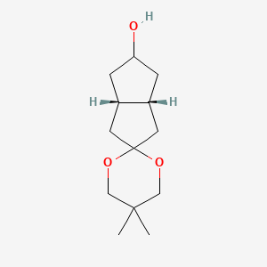 molecular formula C13H22O3 B2608349 5,5-dimethyl-hexahydro-1'H-spiro[1,3-dioxane-2,2'-pentalene]-5'-ol CAS No. 208347-37-9