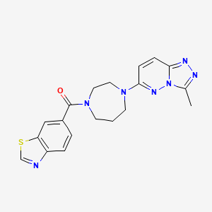 molecular formula C19H19N7OS B2608350 6-(4-{3-Methyl-[1,2,4]triazolo[4,3-b]pyridazin-6-yl}-1,4-diazepane-1-carbonyl)-1,3-benzothiazole CAS No. 2310125-12-1