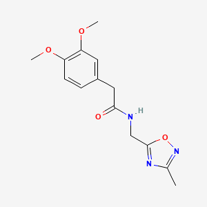 molecular formula C14H17N3O4 B2608353 2-(3,4-dimethoxyphenyl)-N-((3-methyl-1,2,4-oxadiazol-5-yl)methyl)acetamide CAS No. 1235141-79-3