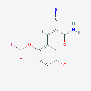 molecular formula C12H10F2N2O3 B2608355 (Z)-2-cyano-3-[2-(difluoromethoxy)-5-methoxyphenyl]prop-2-enamide CAS No. 1356817-23-6