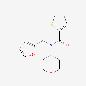 molecular formula C15H17NO3S B2608356 N-(furan-2-ylmethyl)-N-(tetrahydro-2H-pyran-4-yl)thiophene-2-carboxamide CAS No. 1448066-87-2