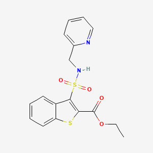 molecular formula C17H16N2O4S2 B2608357 ETHYL 3-{[(PYRIDIN-2-YL)METHYL]SULFAMOYL}-1-BENZOTHIOPHENE-2-CARBOXYLATE CAS No. 932354-64-8