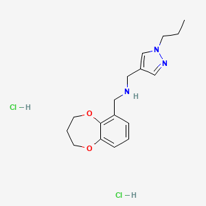 1-(3,4-Dihydro-2H-1,5-benzodioxepin-6-yl)-N-[(1-propylpyrazol-4-yl)methyl]methanamine;dihydrochloride