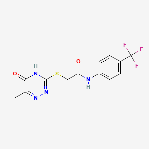 2-((6-methyl-5-oxo-4,5-dihydro-1,2,4-triazin-3-yl)thio)-N-(4-(trifluoromethyl)phenyl)acetamide