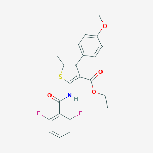molecular formula C22H19F2NO4S B260837 Ethyl 2-[(2,6-difluorobenzoyl)amino]-4-(4-methoxyphenyl)-5-methyl-3-thiophenecarboxylate 