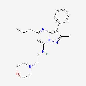 molecular formula C22H29N5O B2608370 2-methyl-N-(2-morpholin-4-ylethyl)-3-phenyl-5-propylpyrazolo[1,5-a]pyrimidin-7-amine CAS No. 899396-69-1