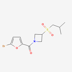 molecular formula C12H16BrNO4S B2608372 (5-Bromofuran-2-yl)(3-(isobutylsulfonyl)azetidin-1-yl)methanone CAS No. 1798035-37-6