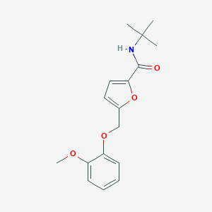 molecular formula C17H21NO4 B260839 N-tert-butyl-5-[(2-methoxyphenoxy)methyl]furan-2-carboxamide 