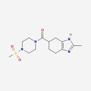 molecular formula C14H22N4O3S B2608391 (2-methyl-4,5,6,7-tetrahydro-1H-benzo[d]imidazol-5-yl)(4-(methylsulfonyl)piperazin-1-yl)methanone CAS No. 2034473-99-7