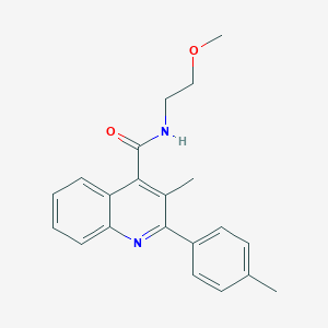 molecular formula C21H22N2O2 B260840 N-(2-methoxyethyl)-3-methyl-2-(4-methylphenyl)quinoline-4-carboxamide 