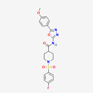 1-((4-fluorophenyl)sulfonyl)-N-(5-(4-methoxyphenyl)-1,3,4-oxadiazol-2-yl)piperidine-4-carboxamide