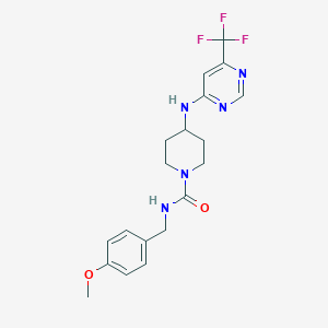 molecular formula C19H22F3N5O2 B2608413 N-[(4-methoxyphenyl)methyl]-4-{[6-(trifluoromethyl)pyrimidin-4-yl]amino}piperidine-1-carboxamide CAS No. 2415563-56-1