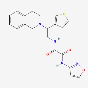 molecular formula C20H20N4O3S B2608419 N1-(2-(3,4-dihydroisoquinolin-2(1H)-yl)-2-(thiophen-3-yl)ethyl)-N2-(isoxazol-3-yl)oxalamide CAS No. 954696-78-7