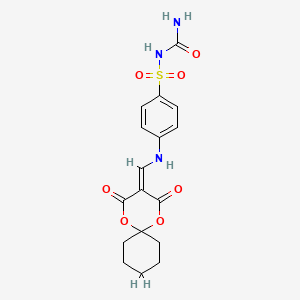 molecular formula C17H19N3O7S B2608426 N-carbamoyl-4-(((2,4-dioxo-1,5-dioxaspiro[5.5]undecan-3-ylidene)methyl)amino)benzenesulfonamide CAS No. 1105216-00-9
