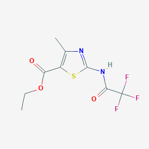 molecular formula C9H9F3N2O3S B2608437 Ethyl 4-methyl-2-(2,2,2-trifluoroacetamido)thiazole-5-carboxylate CAS No. 302804-92-8